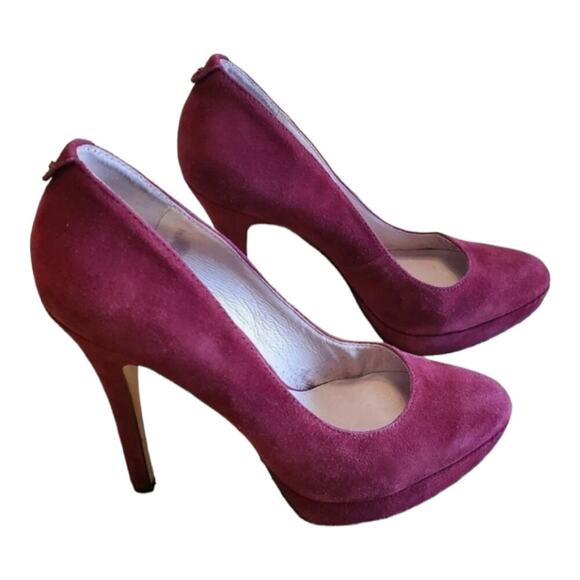 Michael Kors cranberry suede leather Platform stilettos heels pumps shoes size 9 - Picture 2 of 12